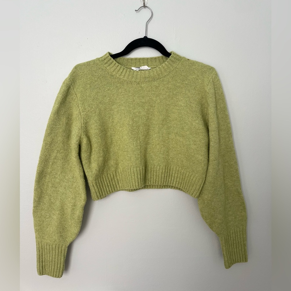 Cropped Green crew neck Sweater